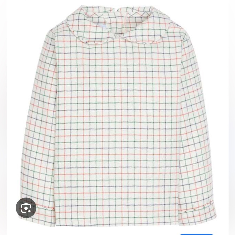 Little English long sleeve Peter Pan collar hunter tattersall print